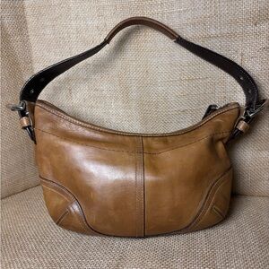 Vintage couch, Y2K, Soho hobo caramel brown leather mini bag #9541